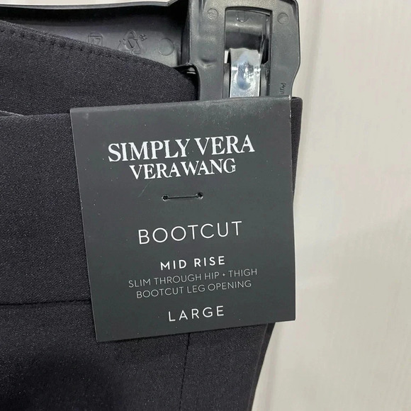 Simply Vera Wang Large Bootcut Mid-Rise Pants Everyday Luxury UltraStretch Black - Picture 9 of 10